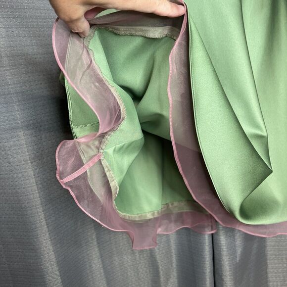 Alfred Angelo Strapless Dress Green & Pink  size 14 - Picture 4 of 11